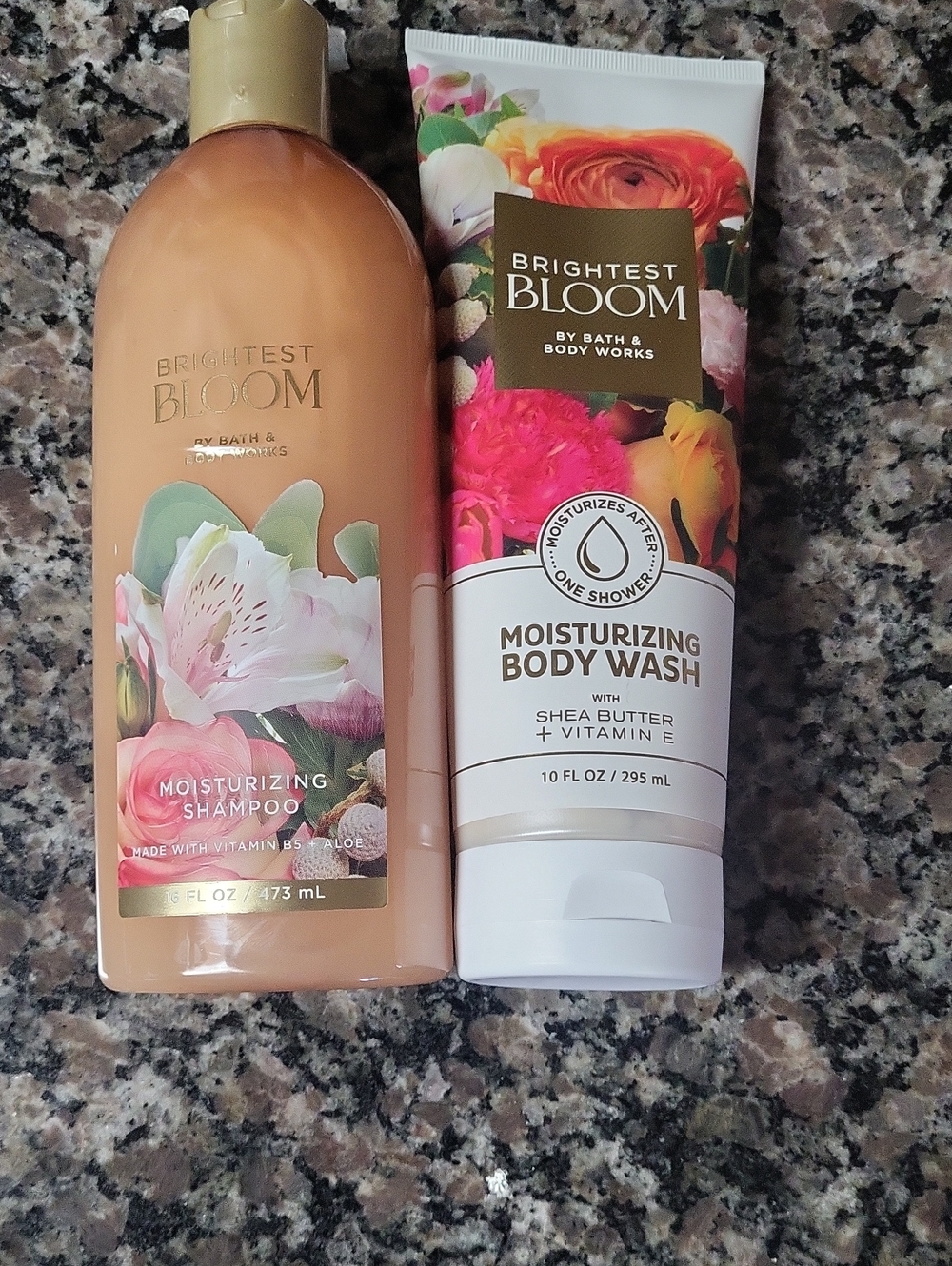 Lot of 2 Brightest Bloom Moisturizing Body Wash 10Fl Oz NEW & shampoo 16 fl oz